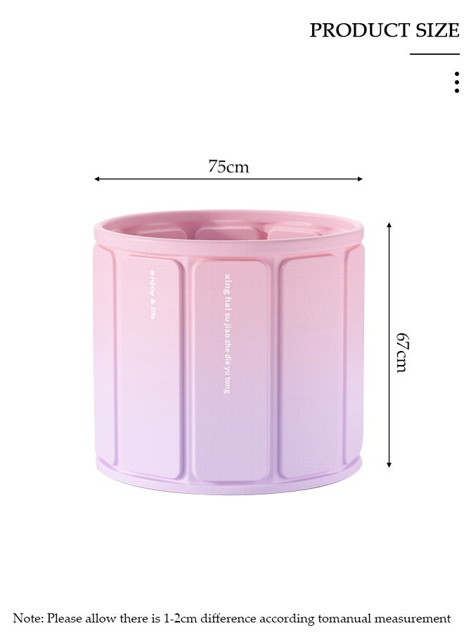 DUNISO حوض استحمام محمول، حوض استحمام قابل للطي قائم بذاته سهل التمدد، حوض استحمام صديق للبيئة لمنتجع صحي، سُمك للحفاظ على درجة الحرارة، دلو استحمام بتصريف سريع مع ثقب مزدوج للغمر، التدليك - Image 2