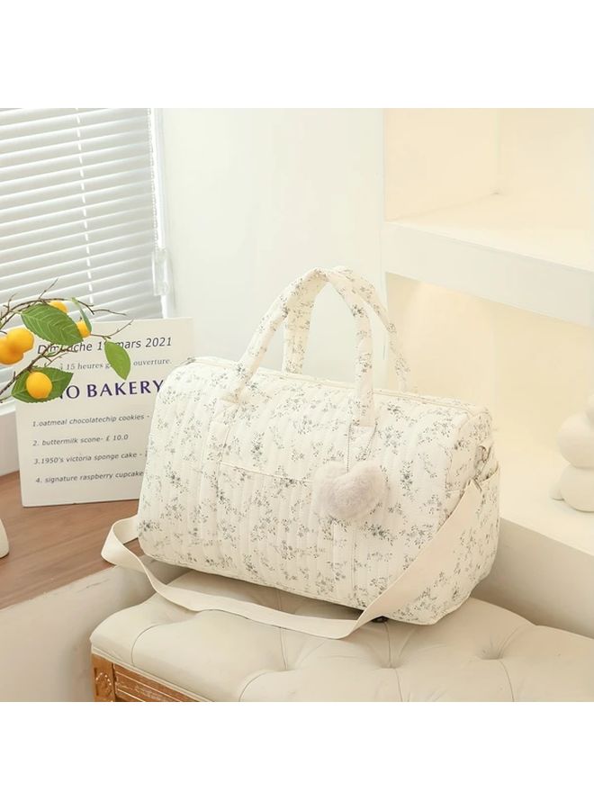 Chic Floral Boston Diaper Bag Spacious Durable Polyester Perfect For Travel Moms M 14 17 4 72 10 24 Inch - Image 5