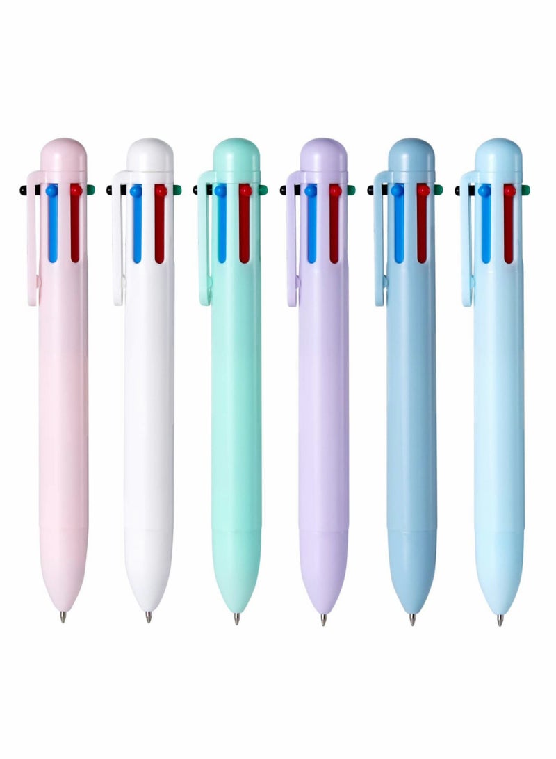 SYOSI Multicolor Ballpoint Pens 18 Packs Original 0.5mm 6in1 Pen Colourful Barrel Retractable for Office School Supplies Students Children Gift 6Color - Image 1