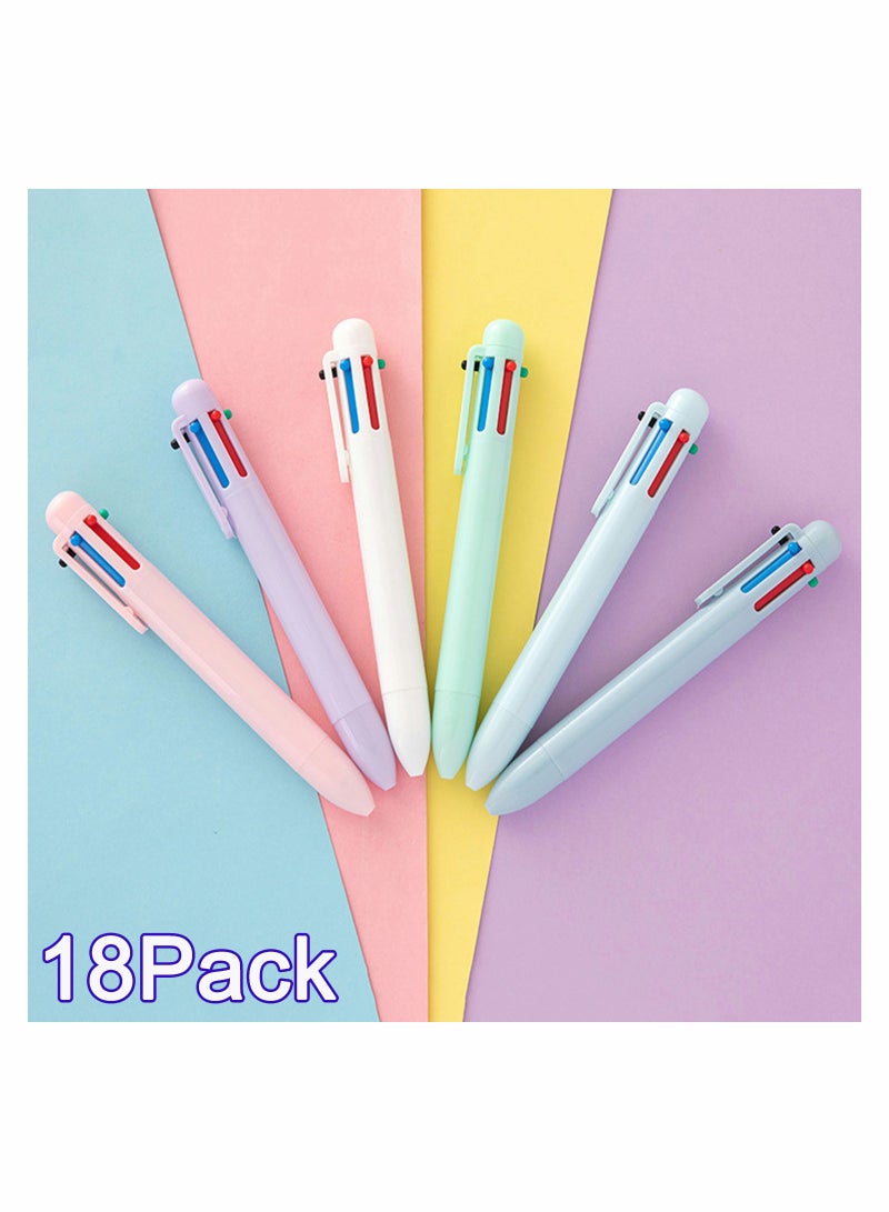 SYOSI Multicolor Ballpoint Pens 18 Packs Original 0.5mm 6in1 Pen Colourful Barrel Retractable for Office School Supplies Students Children Gift 6Color - Image 2