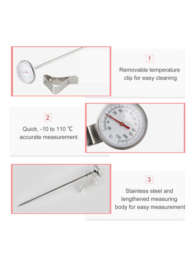Espresso Thermometer Beverage Frothing Thermometer With Clip Instant Read Silver/Gold 22.00*4.00*4.00cm