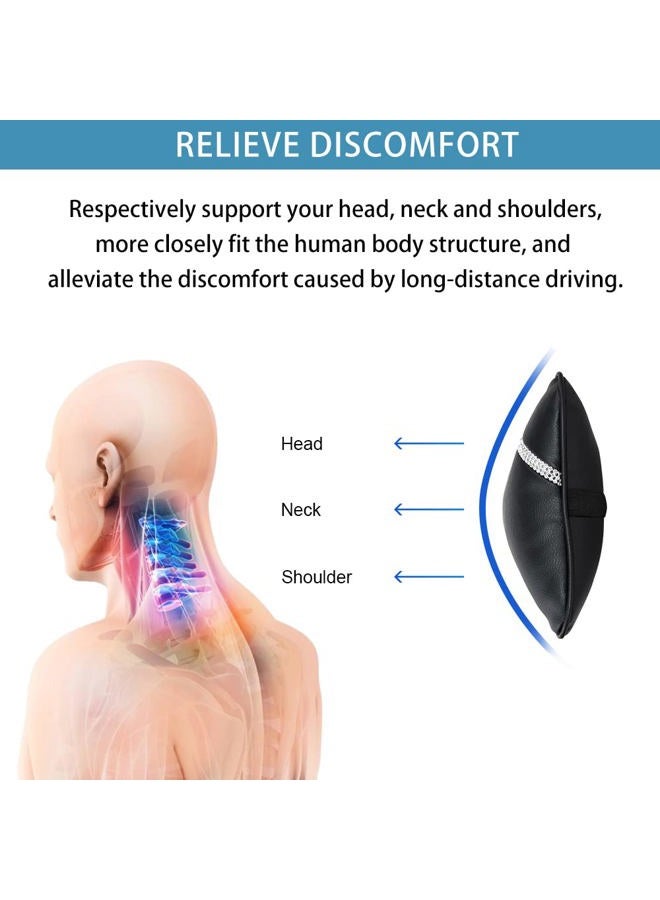 VVHOOY Car Neck Pillows Diamond Seat Auto Headrest Cushion Head Rest Neck Support Relax Crystal Rhinestone Pu Leather Bling Interior Bling Accessories for Women (2 Pack) - Image 3