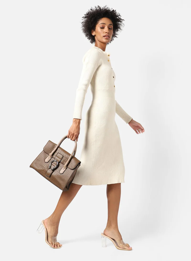 Haute Sauce Leather Brown Luster Tote Bag Set