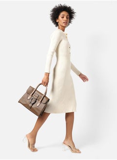 Haute Sauce Leather Brown Luster Tote Bag Set  - Image 3
