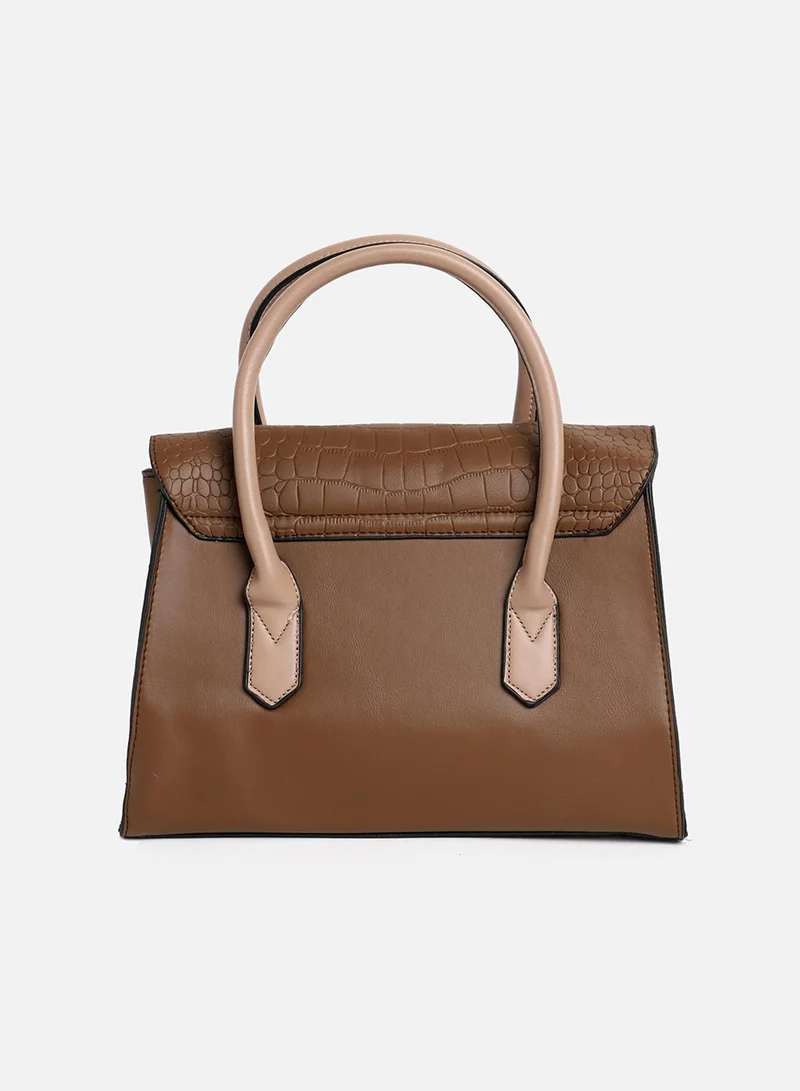 Haute Sauce Leather Brown Luster Tote Bag Set