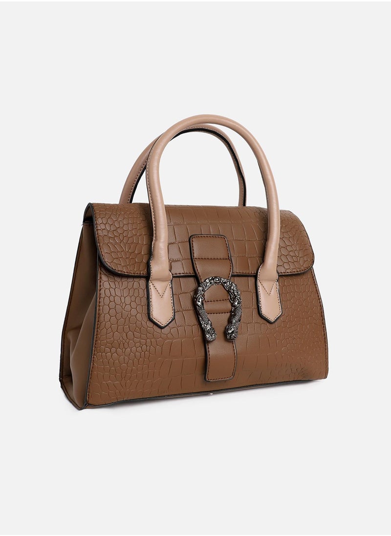 Haute Sauce Leather Brown Luster Tote Bag Set  - Image 5