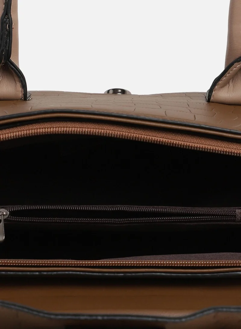 Haute Sauce Leather Brown Luster Tote Bag Set