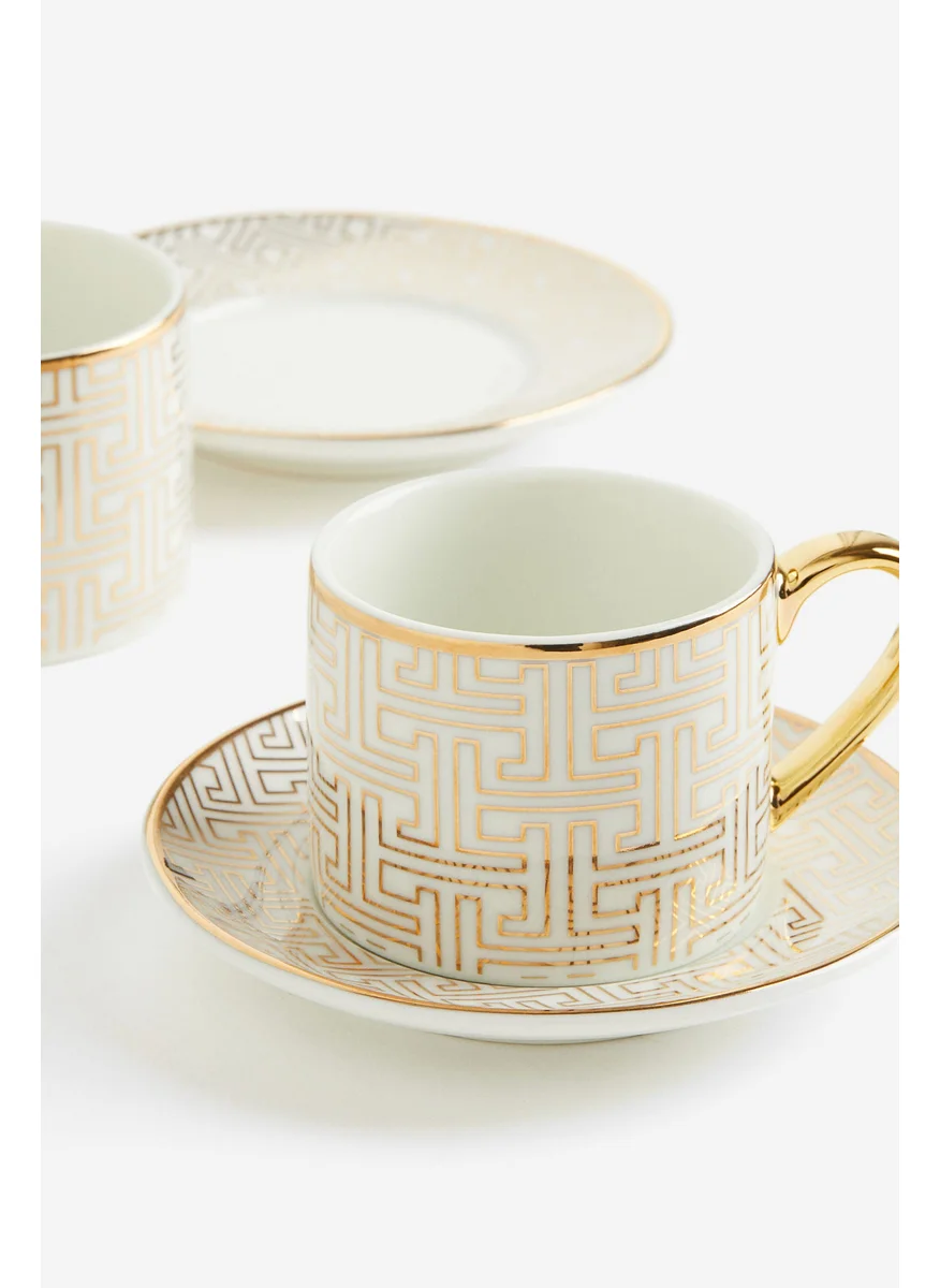 اتش اند ام 2-Pack Espresso Cup And Saucer