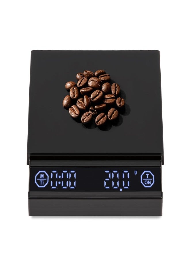 Tegrace Coffee Scale with Auto Timer, 2kg/0.1g Accurate Scale for Espresso and Pour-Over Coffee, Water Flow Rate and Type-C Rechargeable, Digital Scale for Kitchen/Baking/Cooking, Black - Image 1