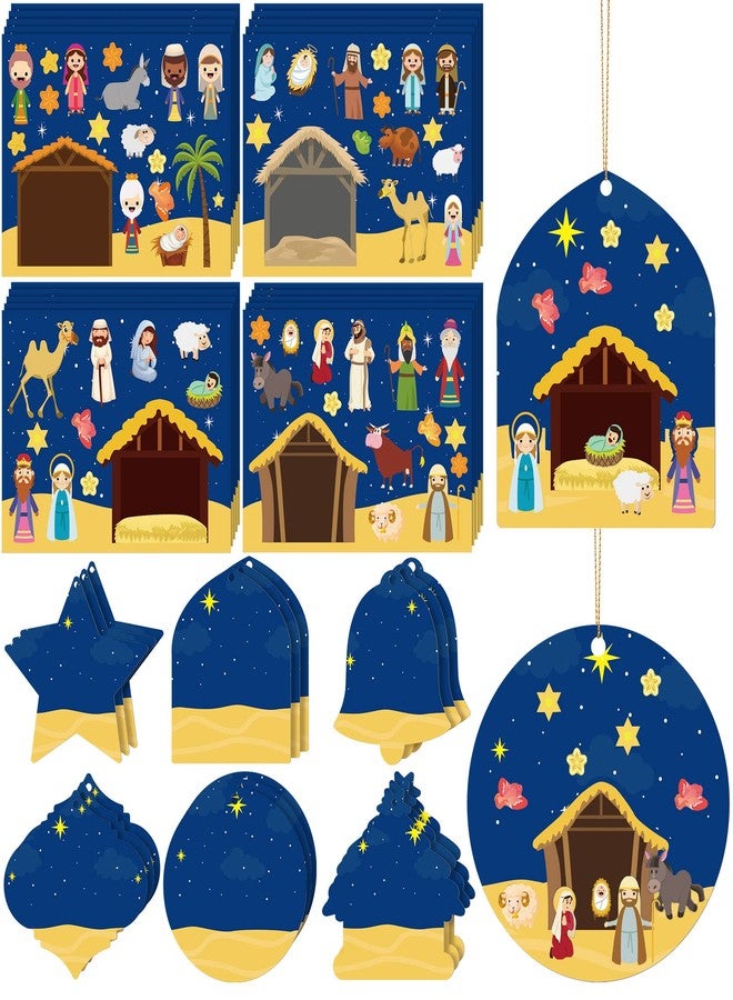 Yinder 18 Set Make a Nativity Scene Sticker Funny Christmas Crafts for Kids Jesus Stickers Nativity Scene Religious Stickers Build Your Own Christmas Crafts for Party Classroom Activity Favors - Image 1
