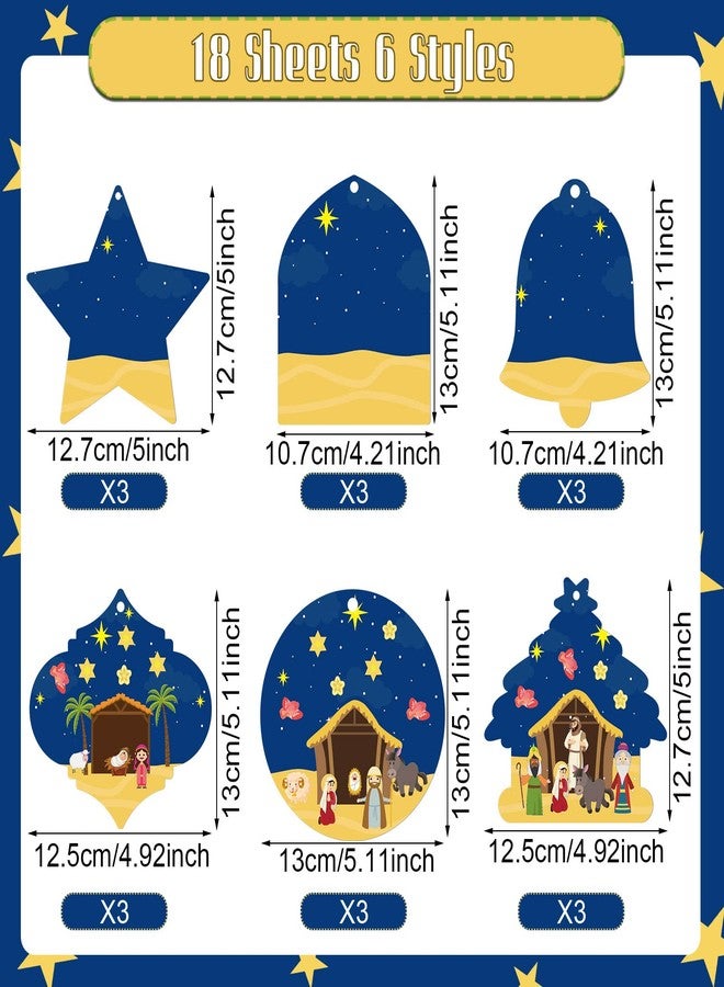 Yinder 18 Set Make a Nativity Scene Sticker Funny Christmas Crafts for Kids Jesus Stickers Nativity Scene Religious Stickers Build Your Own Christmas Crafts for Party Classroom Activity Favors - Image 3