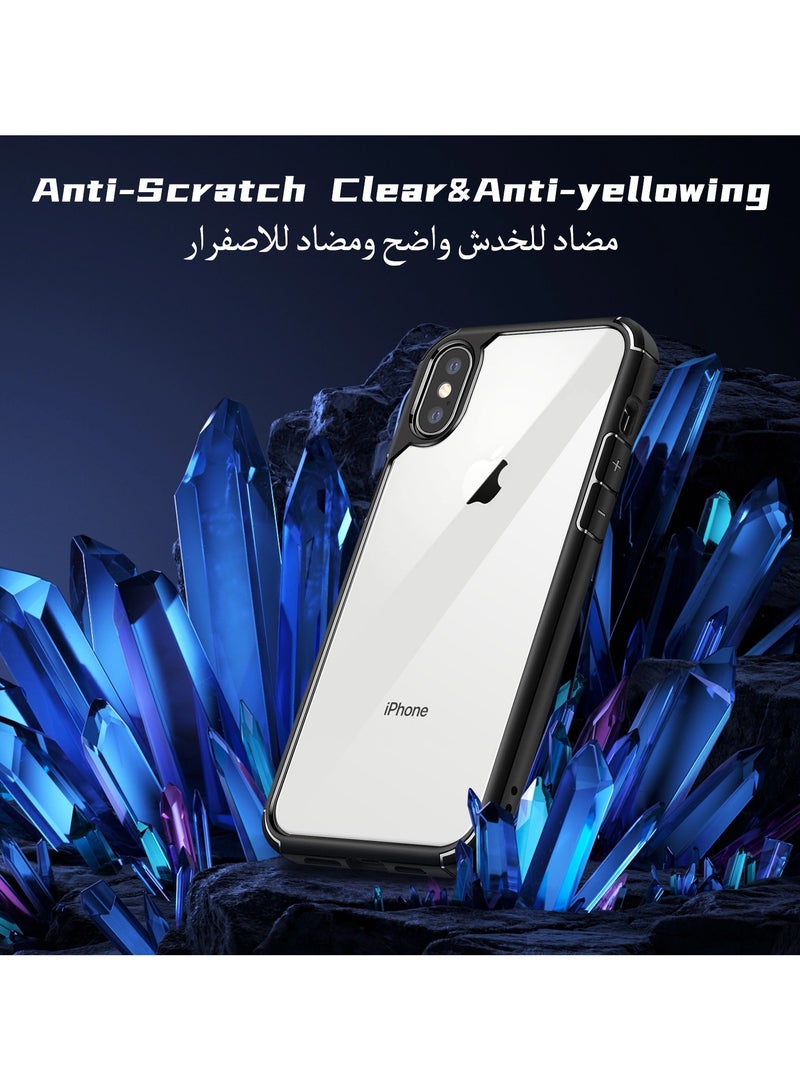 أوتشوانغ انفوسن جراب حماية شفاف رفيع للغاية من السيليكون مضاد للصدمات لهاتف ايفون اكس/اكس اس 5.8 بوصة - اسود، سيليكون بولي كربونات - Image 3