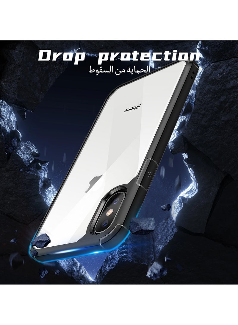 أوتشوانغ انفوسن جراب حماية شفاف رفيع للغاية من السيليكون مضاد للصدمات لهاتف ايفون اكس/اكس اس 5.8 بوصة - اسود، سيليكون بولي كربونات - Image 2