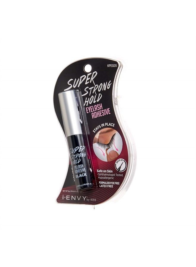KISS iENVY by KISS Super Strong Hold Eyelash Adhesive Black (3 Pack) Brush On Latex Free 0.176oz - Image 2