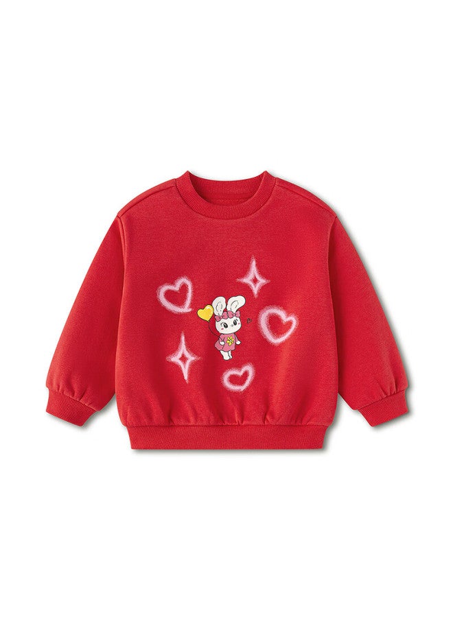 Balabala Kids Sweatshirt Red Boys Girls Spring New Year Outfit Baby Printed Base Shirt - Image 4