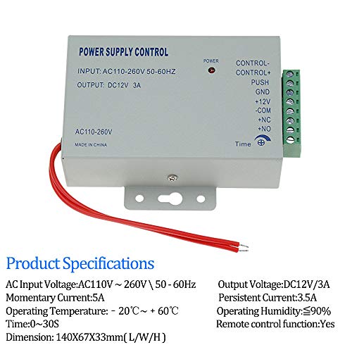 OBO HANDS RFID Door Access Control System Keypad +NC Electric Drop Bolt Lock+Power Supply+Exit Button +10pcs Fobs/Cards - Image 3