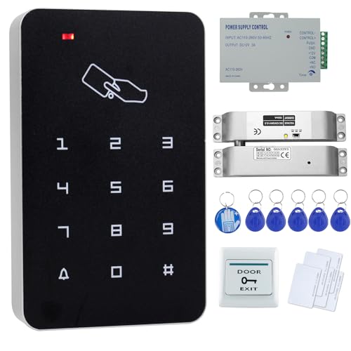 OBO HANDS RFID Door Access Control System Keypad +NC Electric Drop Bolt Lock+Power Supply+Exit Button +10pcs Fobs/Cards - Image 1