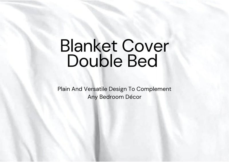 TIB 140 TC Glace Cotton Plain Duvet Cover King Size|Blanket Cover Double Bed|Quilt Cover Double Bed with Zipper 140 GSM, 90x100, White - Image 2