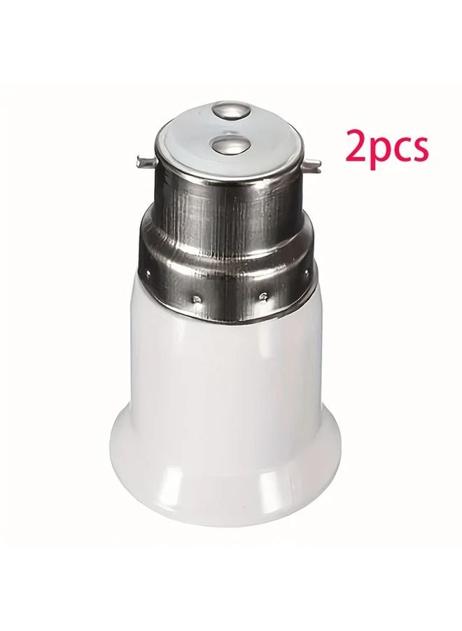 2pcs B22 to E27 Socket Adapter LED Bulb Base Converter for Garage Storage Room - Image 1