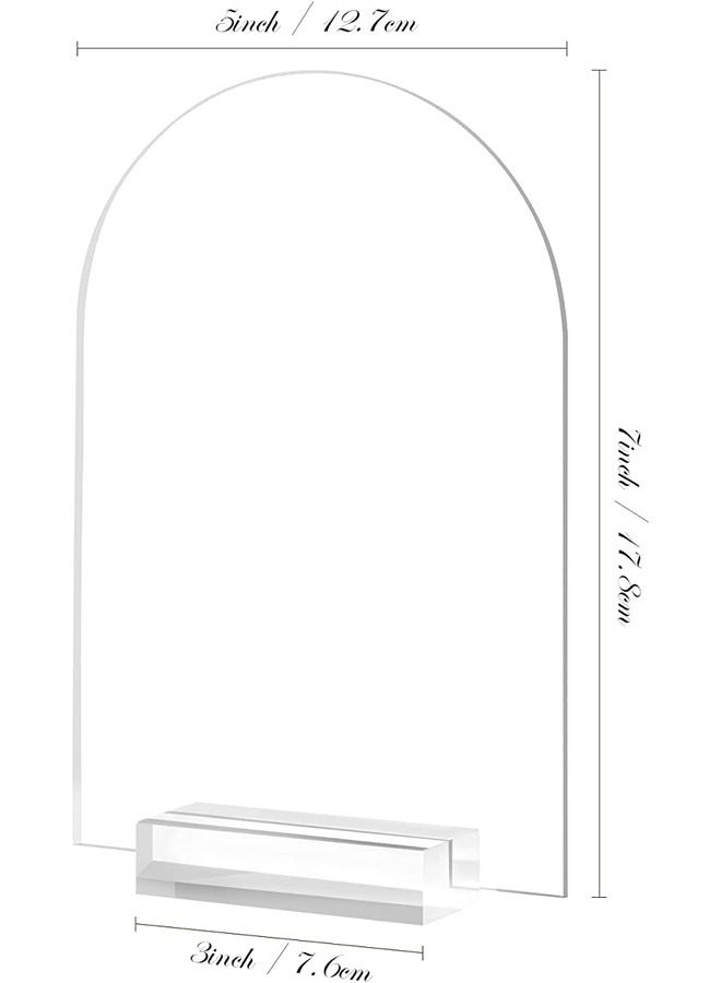 SMARTPOINTS Clear Arch Acrylic Sign 5x7 Inch with Stand 10 Pack Blank Arched Acrylic Sheets for Wedding Table Numbers Menu Signs Bar Signs DIY Everyday Use - Image 2