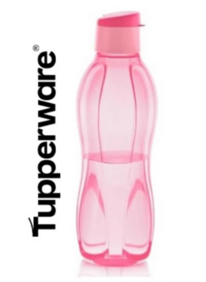 توبروير زجاجة مياه Tupperware الأصلية ذات الغطاء القابل للطي EDD سعة 1 لتر، عبوة من قطعتين - لون أحمر وأزرق - Image 2