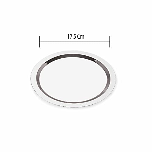 Neelam Stainless Steel 10, 22 Gauge, Tope Cover/Ciba/Lid/Cheeba/Dhakan, 17.5 cm, Set of 4, Multipurpose, Round Steel Lid, Silver - Image 4