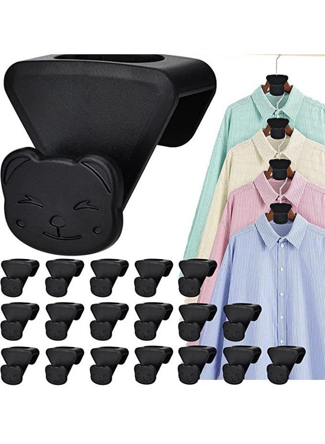 40 PCS Space Saving Hangers, Clothes Hanger Connector Hooks, Heavy-Duty Laminated Hangar Space Saver Space Savers Triangles with Bear-Shaped for Hangers - Image 4