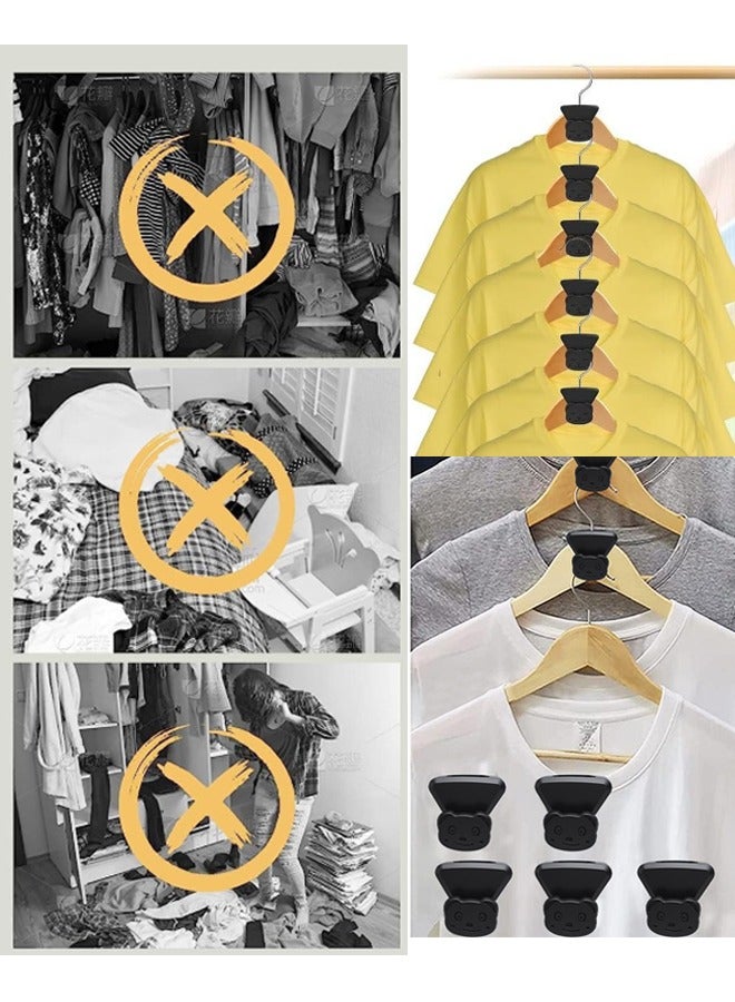 40 PCS Space Saving Hangers, Clothes Hanger Connector Hooks, Heavy-Duty Laminated Hangar Space Saver Space Savers Triangles with Bear-Shaped for Hangers - Image 2
