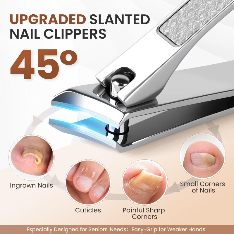 LIONVISON Ingrown Toenail Removal Kit: 8 Pcs Professional Toenail Clippers for Thick Toenails - Heavy Duty Nail Clippers Tools for Seniors Home Foot Care - Image 5