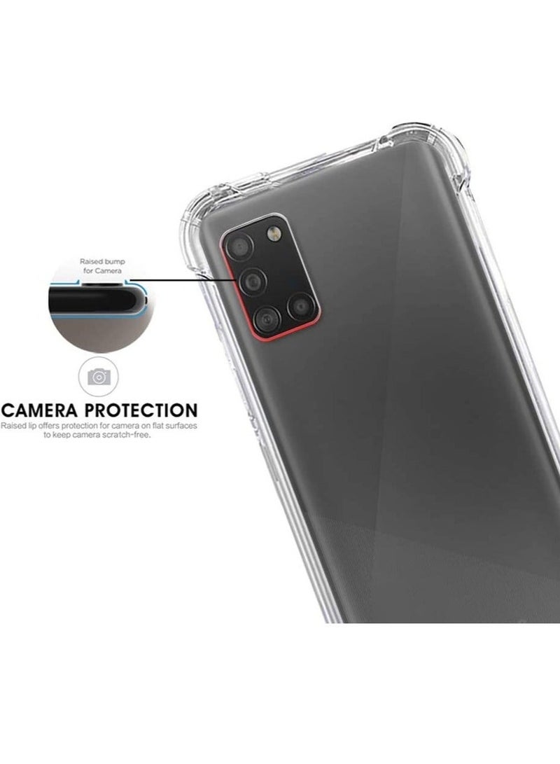 IAF Samsung Galaxy A31 Case Cover Protective Shock Absorption Bumper soft Transparent Case (Clear) - Image 3