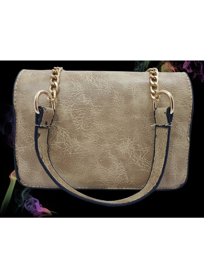 TO FASHION - TO 3002 LEATHER WOMEN, GIRLS CROSS BODY BAG, SHOULDER BAG, WITH ATTATCHED BELT, MODERN, UNIQUE AND ELEGANT DESIGN, DIMENSIONS 12*19*8 CM BEIGE B - Image 1