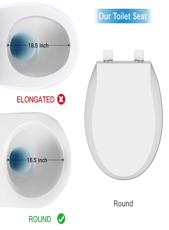 GarveeTech Round Toilet Seat with Soft Close, White Toilet Lid with Quiet Slow-Close & Easy Installation for Most Round Toilets, Easy Clean PP Material, Quick-Release Feature - Image 4