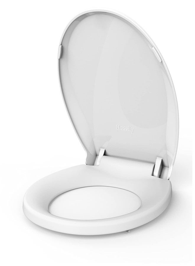 GarveeTech Round Toilet Seat with Soft Close, White Toilet Lid with Quiet Slow-Close & Easy Installation for Most Round Toilets, Easy Clean PP Material, Quick-Release Feature - Image 1