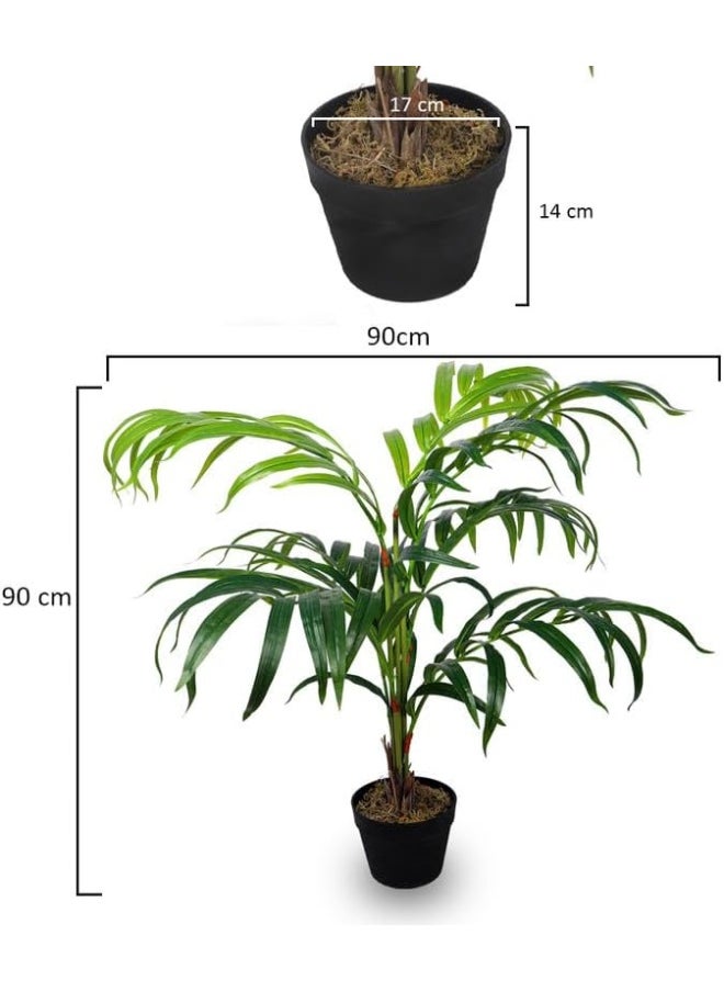 Generic Nearly Natural Real Touch Artificial Chamaedorea Plant 70X70X120 Cm Green-Brown  - Image 3
