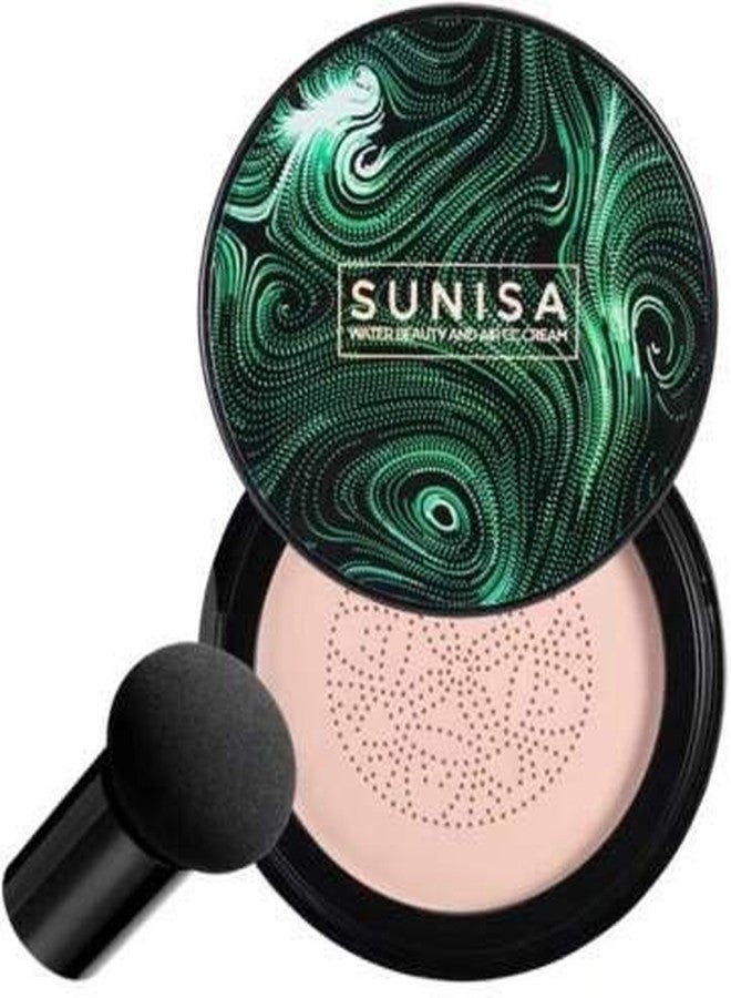 SUNISA BB and CC Cream Foundation With Mushroom Head Air Cushion 20g And Blush Brush for Makeup, Foundation Blusher Brush for Blending Liquid+ Matte Compact Powder +Cleanser Sponge (Multicolor 2) - Image 5