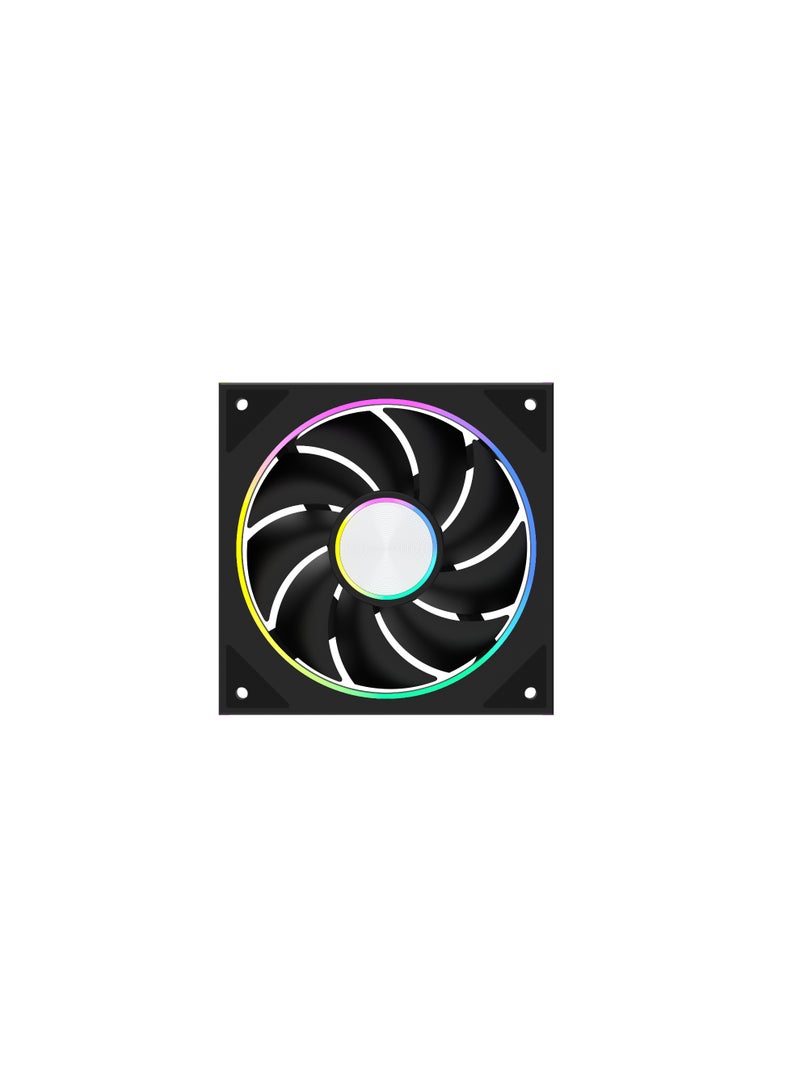 POWER Black Edition Addressable RGB 3-pin Fan, 24 Individual LEDs, 120mm PWM Static Pressure Fan, PC Case Absorption Pad and Liquid Cooler (1 Pack)  - Image 5
