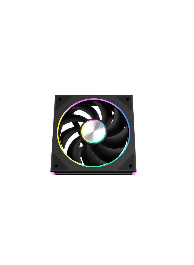 POWER Black Edition Addressable RGB 3-pin Fan, 24 Individual LEDs, 120mm PWM Static Pressure Fan, PC Case Absorption Pad and Liquid Cooler (1 Pack)  - Image 4