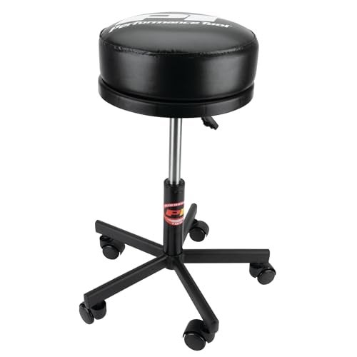 Performance Tool W85033 Extra-Thick Big Top Pneumatic Rolling Shop Stool for Mechanic Garages and Workshops, Black, 19x19x18.5-Inches - Image 3