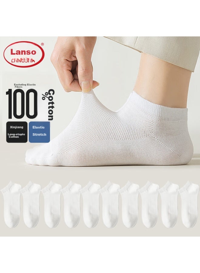 LANG SHA Langsha Men's Socks, Boat Socks, 10 Pairs, Spring And Summer Thin Style, Sweat-absorbing, Breathable, Short Socks, Low-cut Sports Socks, Shallow Mouth Socks - Image 2