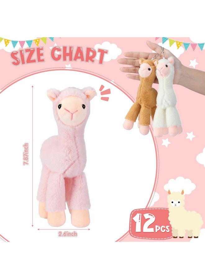 Aoriher 12 Pcs Mini Llama Stuffed Animals 7.87 Inch Alpaca Plush Dolls Cute Keychain Plush Llama Party Favors for Boys and Girls Birthday Party Supplies Baby Shower Bag Fillers Gift  - Image 2