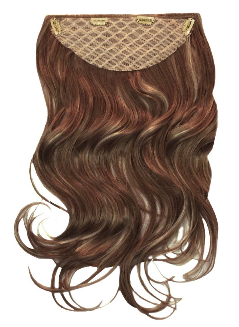 Mia Mia Clip-n-Hair, Clip On Synthetic Hair Piece Extension, Instant Volume, Length, Color, Light Brown/Frosted 22" Long, for Women, Teens, Dress Up 1pc 