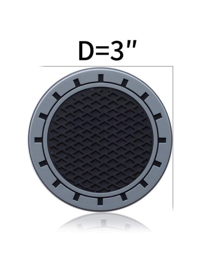 7Cylinder Silicone Non-Slip Car Cup Coaster Compatible with Ford Bronco - Black, 2Pcs. - Image 2
