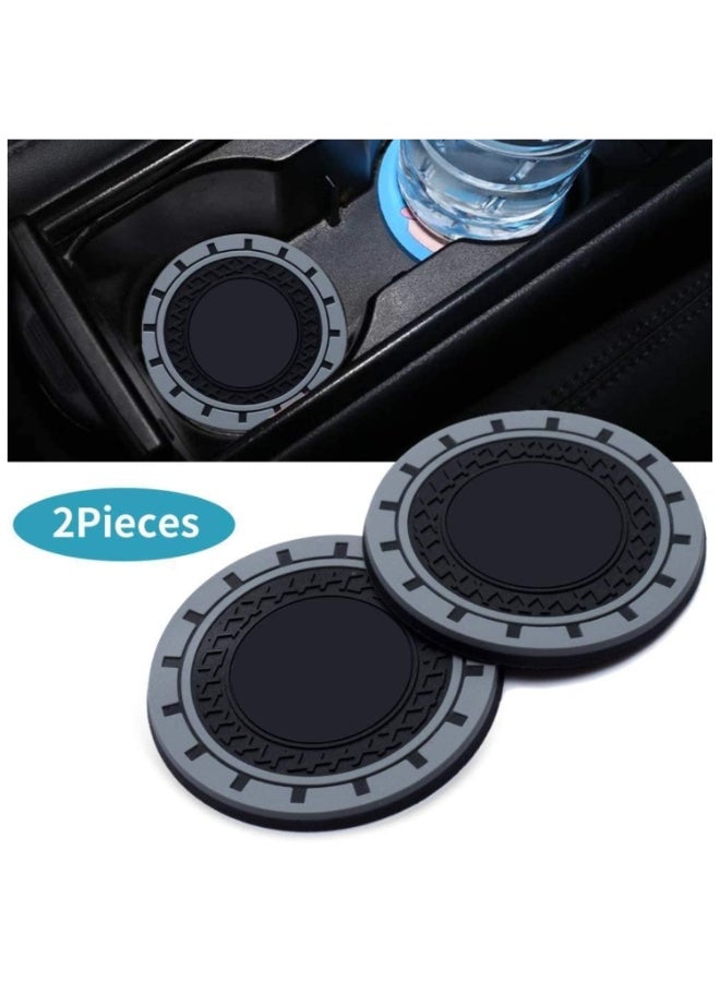 7Cylinder Silicone Non-Slip Car Cup Coaster Compatible with Ford Bronco - Black, 2Pcs. - Image 3
