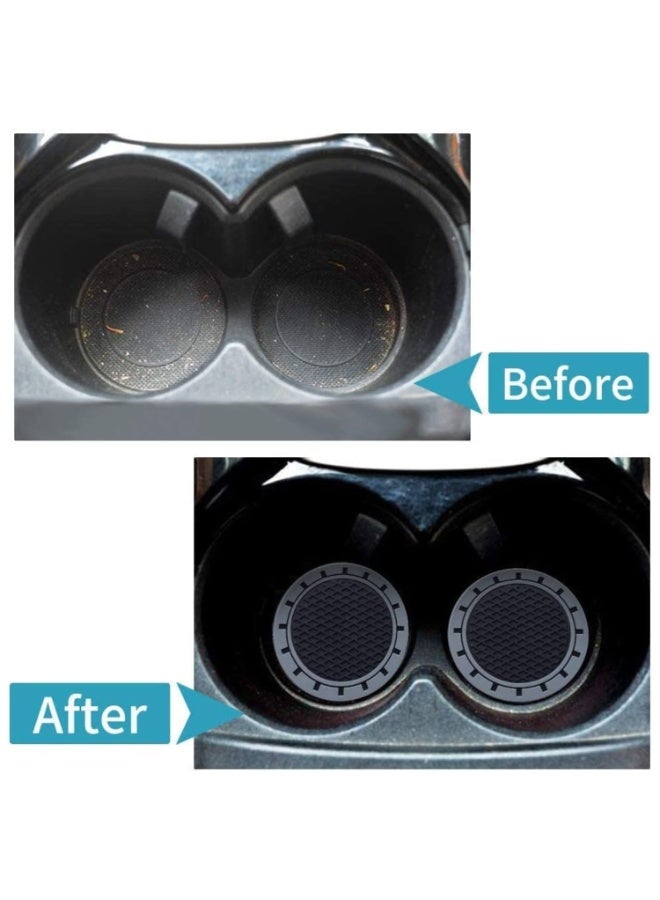 7Cylinder Silicone Non-Slip Car Cup Coaster Compatible with Ford Bronco - Black, 2Pcs. - Image 5