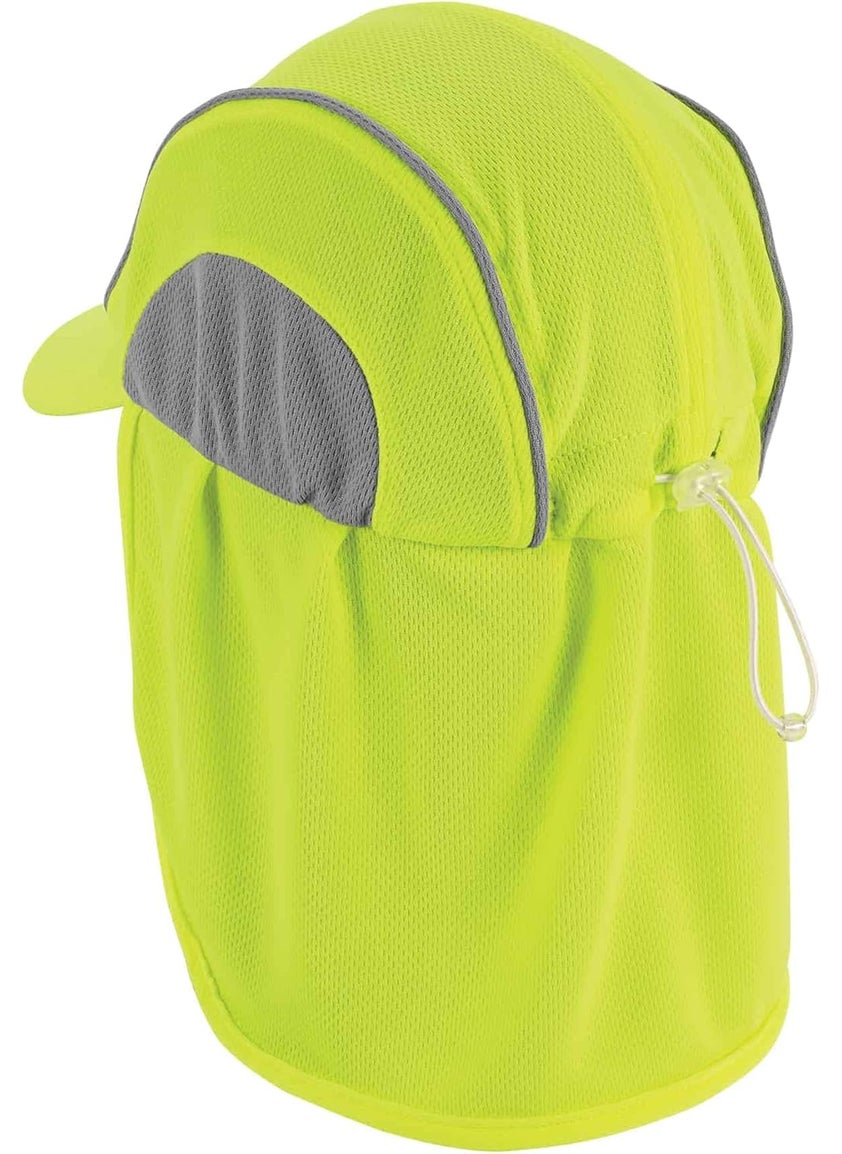 Ergodyne Ergodyne Chill Its 6650 Baseball Cap Hat with Neck Shade Sweat Wicking High Visibility UPF 50 protection Lime  - Image 2