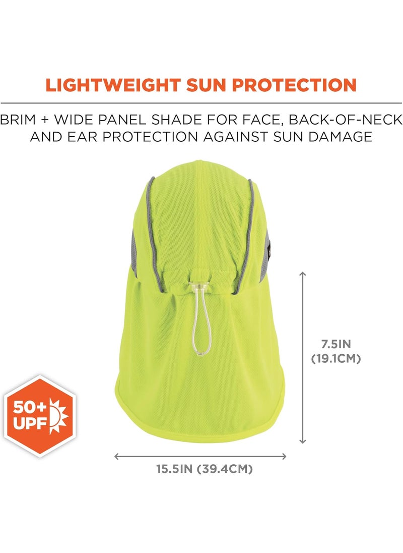 Ergodyne Ergodyne Chill Its 6650 Baseball Cap Hat with Neck Shade Sweat Wicking High Visibility UPF 50 protection Lime  - Image 3