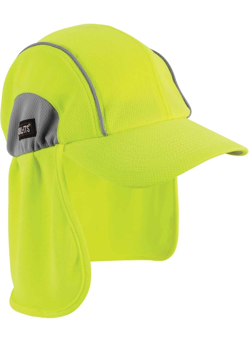 Ergodyne Ergodyne Chill Its 6650 Baseball Cap Hat with Neck Shade Sweat Wicking High Visibility UPF 50 protection Lime  - Image 1
