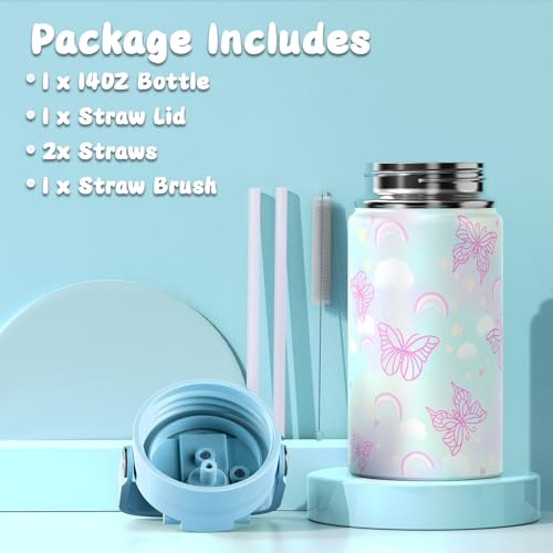 ACESAK Kids School Backpack for Girls, Rainbow Bookbag Backpack with 14OZ Kids Water Bottle, Lunch Bag Set for Girls Kid Teens Middle School Student, Girl Backpacks for Schools (4pcs Water Bottle) - Image 5