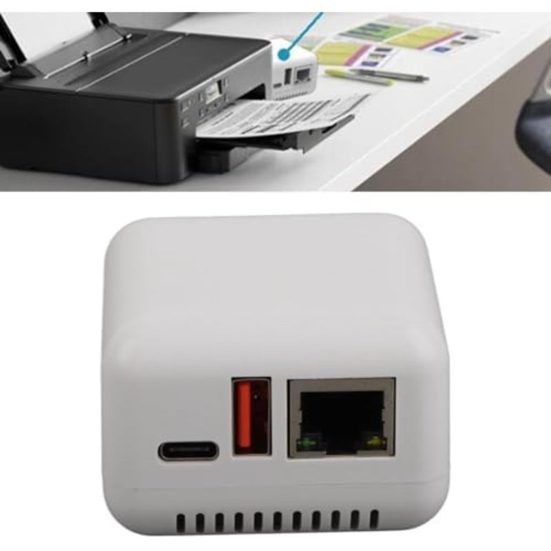 Dpofirs Print Server, USB 2.0 Print Server, Network Print Server, 5V LAN Print Share Server Print Server for for Android for 3.4 100 to 240V UK Plug - Image 1