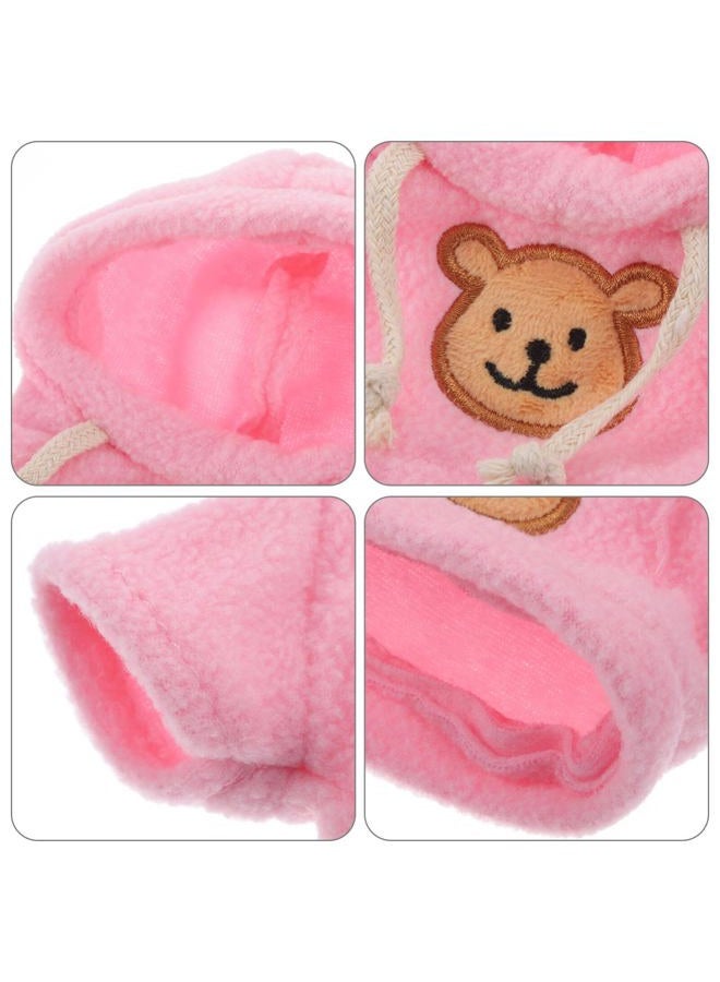 NUOBESTY Bear Hoodie Stuffed Animal Hoodie Bear Clothes Plush Doll Clothes DIY Dress Up Accessories Fits 20cm Doll 2pcs Pink White - Image 4